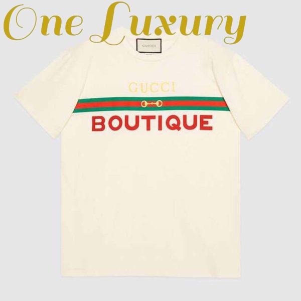 Replica Gucci GG Women’s Gucci Boutique Print T-Shirt-White