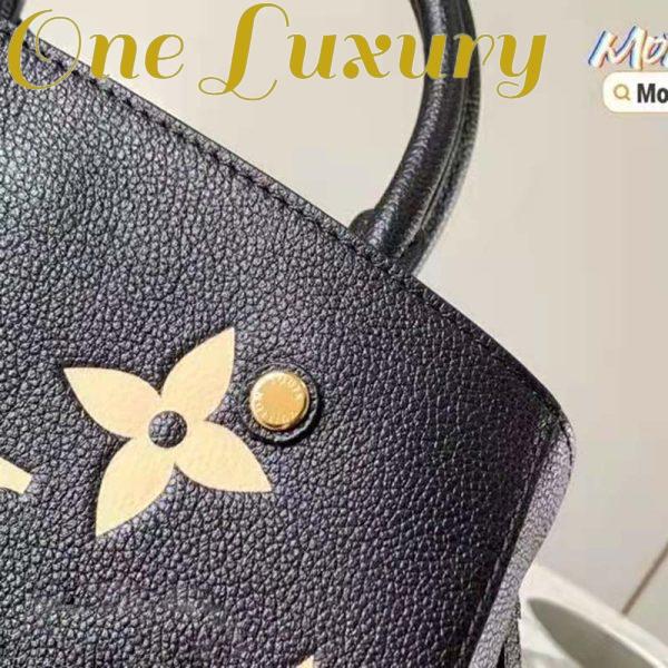 Replica Louis Vuitton Women Montaigne BB Handbag Black Beige Embossed Grained Cowhide Leather 10