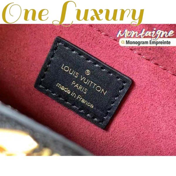 Replica Louis Vuitton Women Montaigne BB Handbag Black Beige Embossed Grained Cowhide Leather 11