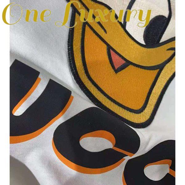 Replica Gucci Men Disney x Gucci Donald Duck T-Shirt Cotton Jersey Crewneck Oversize Fit-White 9