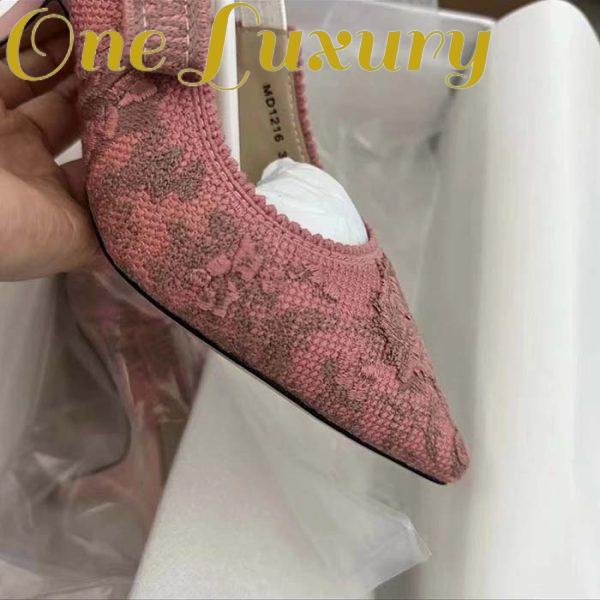 Replica Dior Women CD J’Adior Slingback Pump Pink Gray Embroidered Cotton Toile De Jouy Sauvage 7