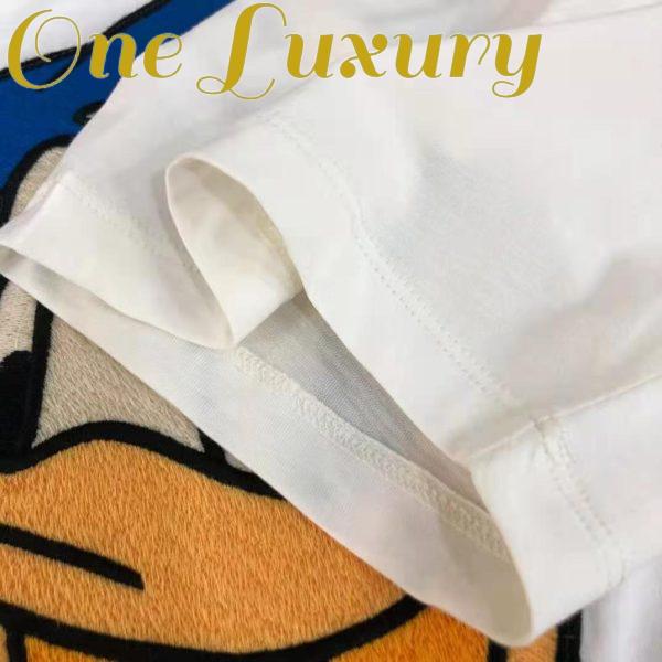 Replica Gucci Men Disney x Gucci Donald Duck T-Shirt Cotton Jersey Crewneck Oversize Fit-White 12