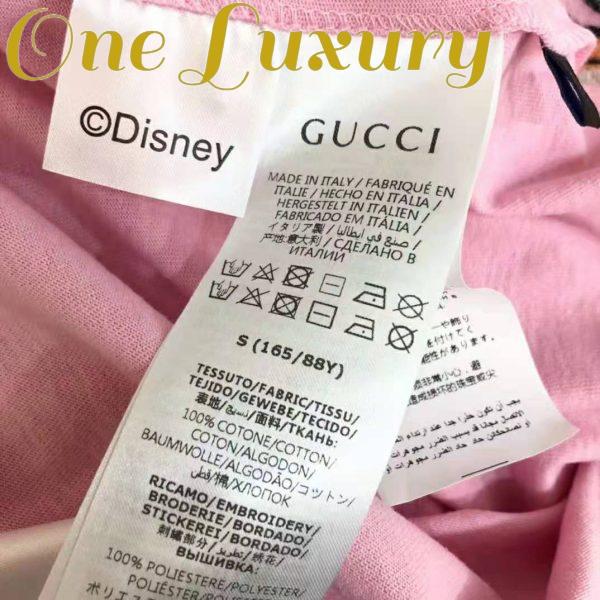 Replica Gucci Men Disney x Gucci Donald Duck T-Shirt Cotton Jersey Crewneck Short Sleeves-Pink 11