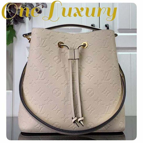 Replica Louis Vuitton Women NeoNoé MM Bucket Bag Crème Beige Embossed Grained Cowhide Leather 3
