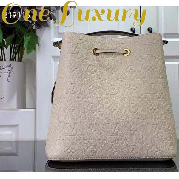 Replica Louis Vuitton Women NeoNoé MM Bucket Bag Crème Beige Embossed Grained Cowhide Leather 4