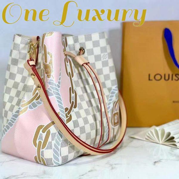 Replica Louis Vuitton Women NeoNoé MM Bucket Bag Damier Azur Coated Canvas 5