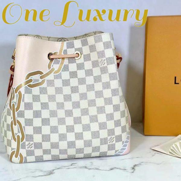 Replica Louis Vuitton Women NeoNoé MM Bucket Bag Damier Azur Coated Canvas 6
