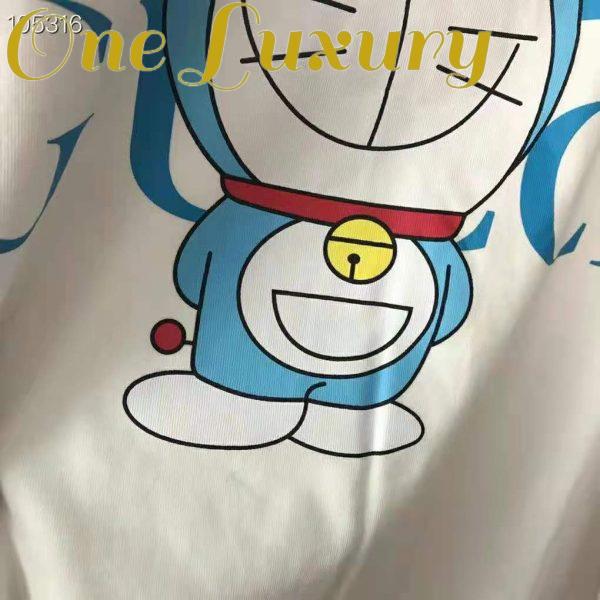 Replica Gucci Men Doraemon x Gucci Oversize T-Shirt Ivory Cotton Jersey Crewneck-Blue 8