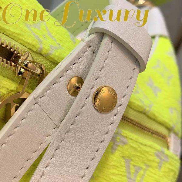 Replica Louis Vuitton LV Unisex Loop Half-Moon Baguette Bag Yellow Monogram Jacquard Velvet 9