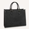 Replica Louis Vuitton Women Onthego MM Tote Bag Crème Beige Embossed Grained Cowhide Leather 14