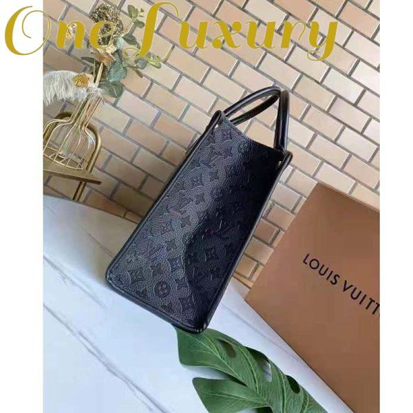 Replica Louis Vuitton Women Onthego MM Tote Bag Black Embossed Grained Cowhide 6