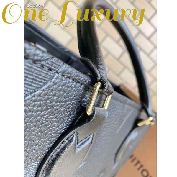 Replica Louis Vuitton Women Onthego MM Tote Bag Black Embossed Grained Cowhide 9