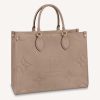 Replica Louis Vuitton Women Onthego MM Tote Bag Crème Beige Embossed Grained Cowhide Leather 13
