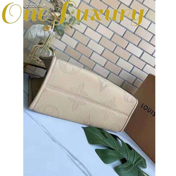 Replica Louis Vuitton Women Onthego MM Tote Bag Tourterelle Beige Embossed Grained Cowhide 6