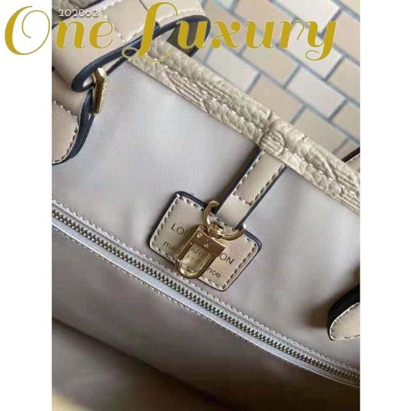 Replica Louis Vuitton Women Onthego MM Tote Bag Tourterelle Beige Embossed Grained Cowhide 10