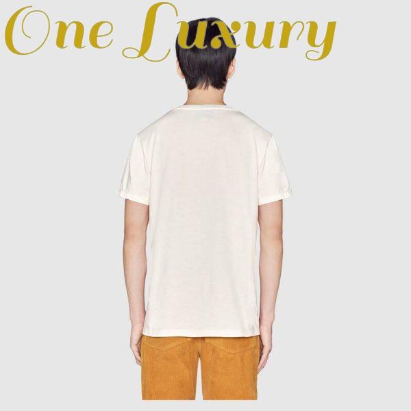 Replica Gucci Men Oversize T-Shirt with Gucci Logo and Rabbit-Beige 4