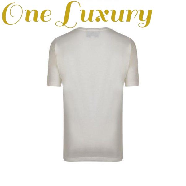 Replica Gucci Men Oversize T-Shirt with Gucci Logo and Rabbit-Beige 6