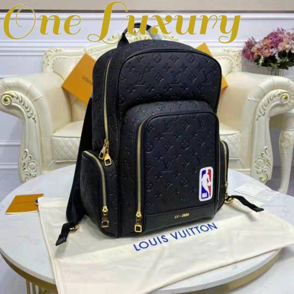 Replica Louis Vuitton LV Unisex LVXNBA Basketball Backpack Black Ball Grain Leather 4