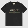 Replica Gucci Men Oversize T-Shirt with Interlocking G-Black 7