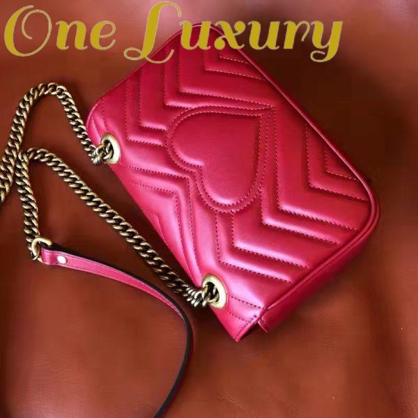 Replica Gucci GG Women GG Marmont Matelassé Mini Bag Red Double G 5
