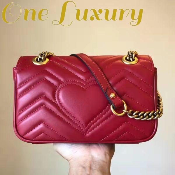 Replica Gucci GG Women GG Marmont Matelassé Mini Bag Red Double G 7