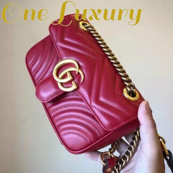 Replica Gucci GG Women GG Marmont Matelassé Mini Bag Red Double G 8