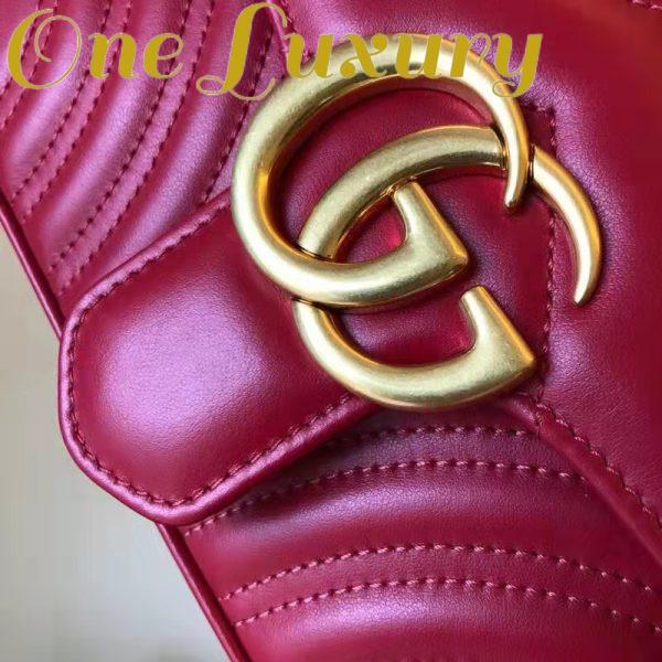 Replica Gucci GG Women GG Marmont Matelassé Mini Bag Red Double G 11