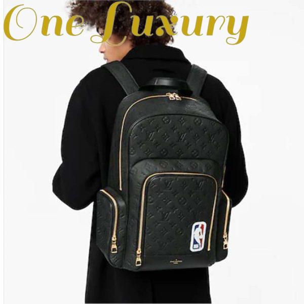 Replica Louis Vuitton LV Unisex LVXNBA Basketball Backpack Black Ball Grain Leather 16