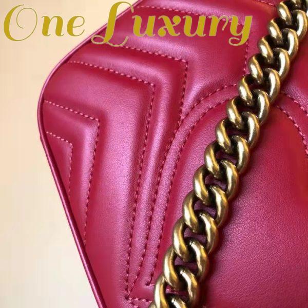 Replica Gucci GG Women GG Marmont Matelassé Mini Bag Red Double G 13