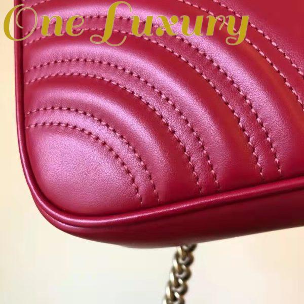 Replica Gucci GG Women GG Marmont Matelassé Mini Bag Red Double G 14