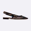 Replica Dior Women J’Adior Heeled Sandal Black Technical Fabric Embroidered Cotton Flat Bow 13