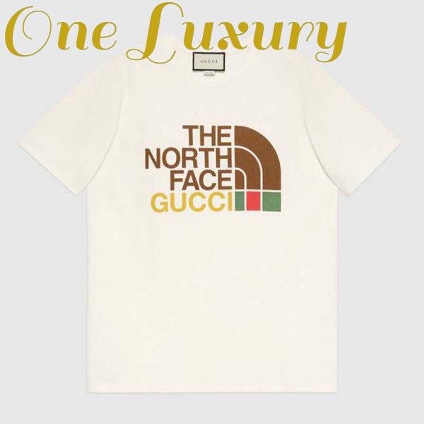 Replica Gucci Men The North Face x Gucci Cotton T-Shirt Crewneck Jersey Oversize Fit