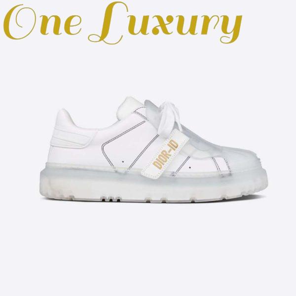 Replica Dior Women Dior-Id Sneaker White Calfskin and Transparent Rubber