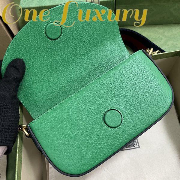 Replica Gucci Unisex GG Adidas x Gucci Mini Bag Green Leather Off White Trefoil Print 8