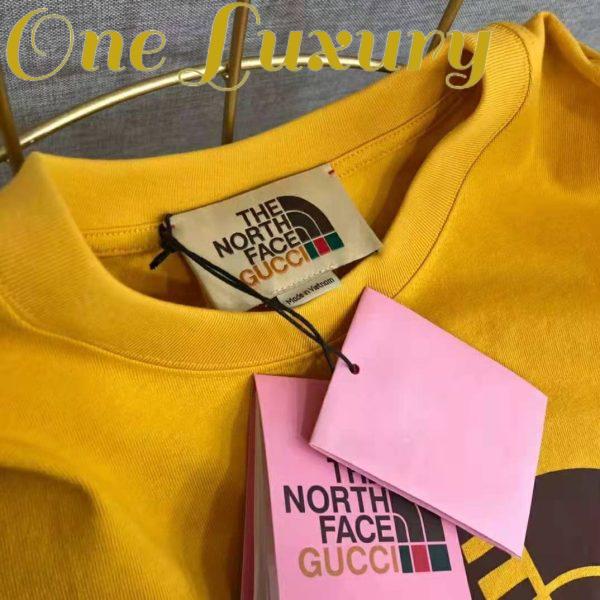 Replica Gucci Men The North Face x Gucci Oversize T-Shirt Cotton Jersey Crewneck-Yellow 7
