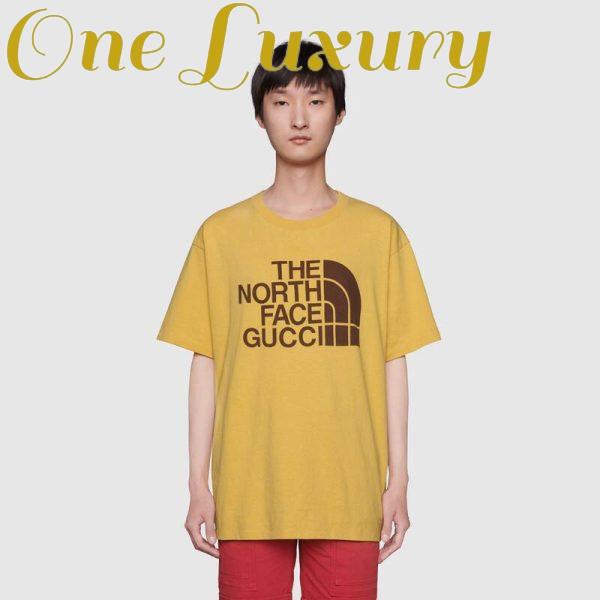 Replica Gucci Men The North Face x Gucci Oversize T-Shirt Cotton Jersey Crewneck-Yellow 14