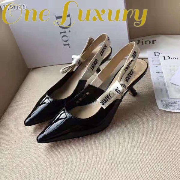 Replica Dior Women J’adior Slingback in Black Patent Calfskin Leather in 6.5 cm Heel 4