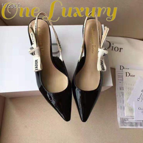 Replica Dior Women J’adior Slingback in Black Patent Calfskin Leather in 6.5 cm Heel 5