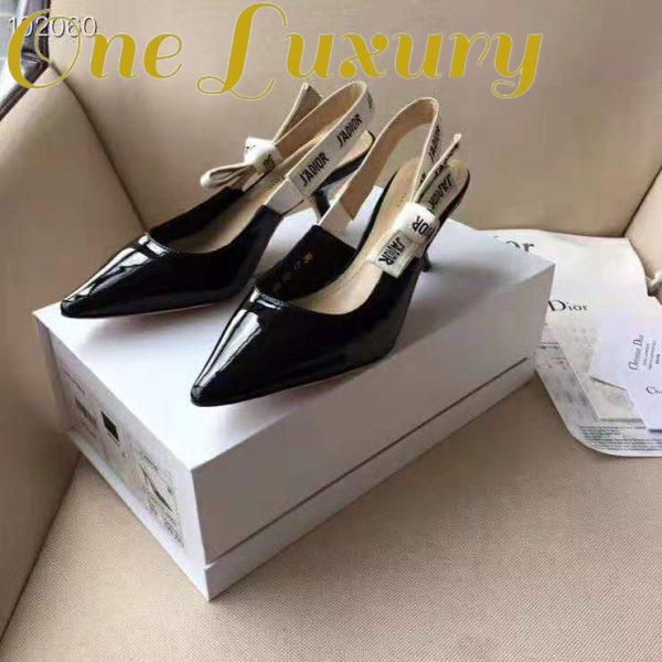 Replica Dior Women J’adior Slingback in Black Patent Calfskin Leather in 6.5 cm Heel 6