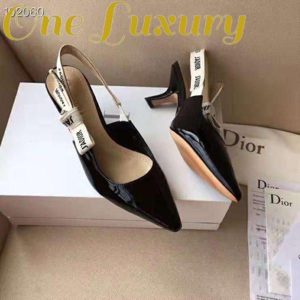 Replica Dior Women J’adior Slingback in Black Patent Calfskin Leather in 6.5 cm Heel 7
