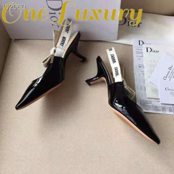 Replica Dior Women J’adior Slingback in Black Patent Calfskin Leather in 6.5 cm Heel 8