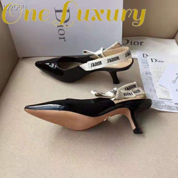 Replica Dior Women J’adior Slingback in Black Patent Calfskin Leather in 6.5 cm Heel 9