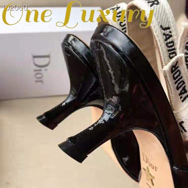 Replica Dior Women J’adior Slingback in Black Patent Calfskin Leather in 6.5 cm Heel 10