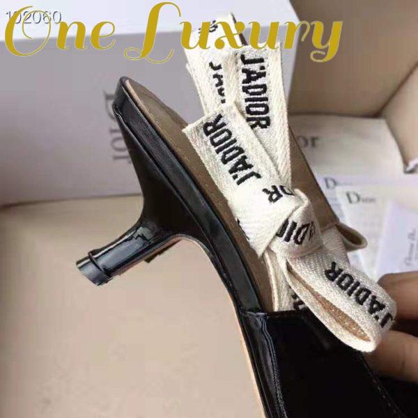 Replica Dior Women J’adior Slingback in Black Patent Calfskin Leather in 6.5 cm Heel 11