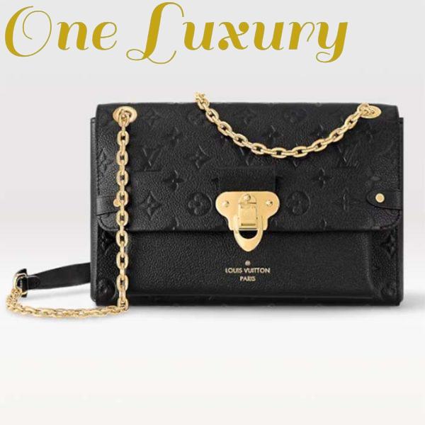 Replica Louis Vuitton Women Vavin PM Handbag Black Embossed Supple Grained Cowhide Leather