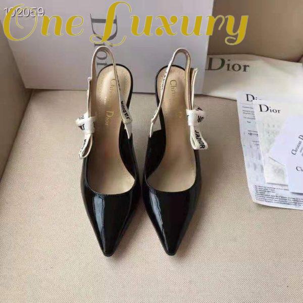 Replica Dior Women J’adior Slingback in Black Patent Calfskin Leather in 10 cm Heel 3