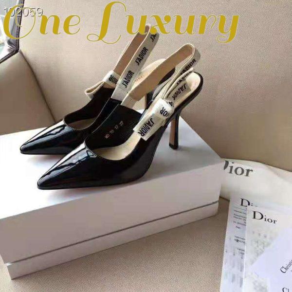 Replica Dior Women J’adior Slingback in Black Patent Calfskin Leather in 10 cm Heel 5