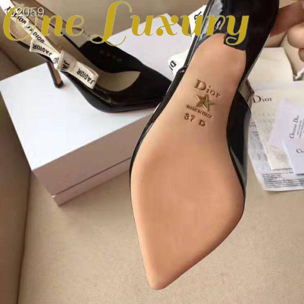 Replica Dior Women J’adior Slingback in Black Patent Calfskin Leather in 10 cm Heel 10
