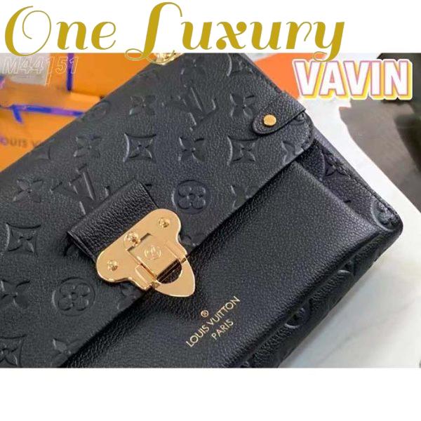 Replica Louis Vuitton Women Vavin PM Handbag Black Embossed Supple Grained Cowhide Leather 10