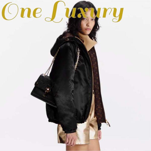 Replica Louis Vuitton Women Vavin PM Handbag Black Embossed Supple Grained Cowhide Leather 14